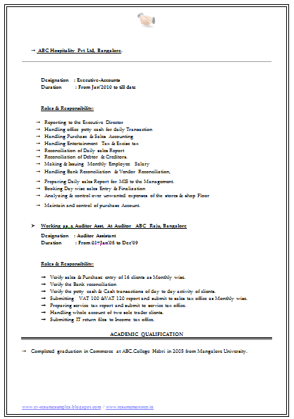 Call centre resume example